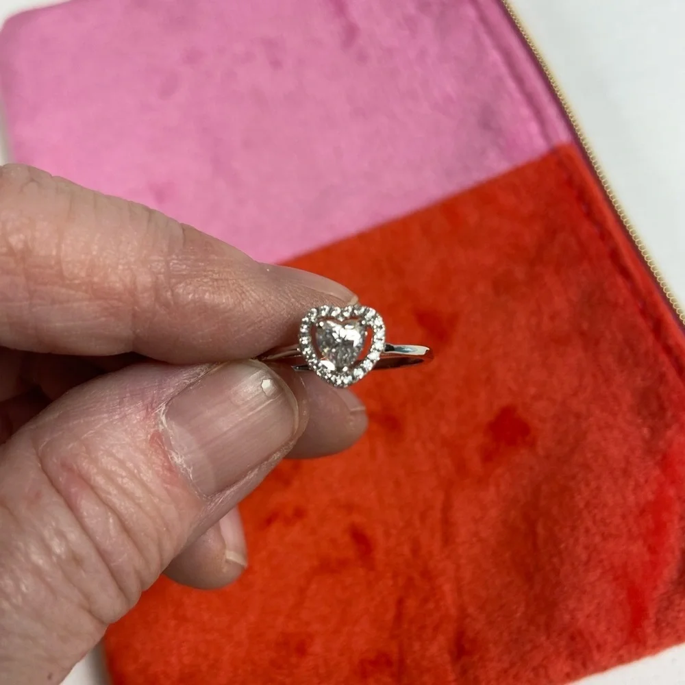💐 Moissanite Heart Halo Ring 0.5CT Size 9 GRA Certified (Mothers Day Gift)
